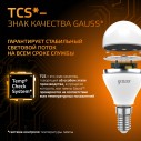 Лампа Gauss Шар 9.5W 890lm 3000K E14 LED 1/10/100