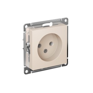 ATLASDESIGN РОЗЕТКА без заземления без шторок, 16А, механизм, БЕЖЕВЫЙ