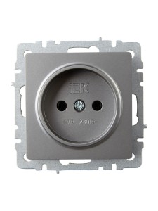 BRITE Розетка 1-местная без заземления без защитных шторок 10А РС10-1-0-БрС сталь IEK