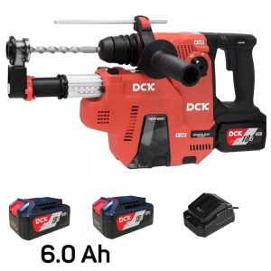 Перфоратор аккумуляторный бесщеточный DCK KRH20V-26, 18В, 2,8Дж, 2*6А/ч с пылесосом