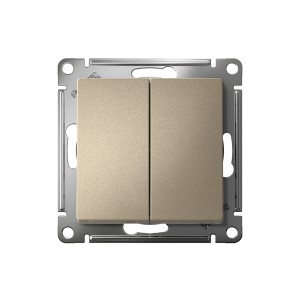 ATLASDESIGN 2-клавишный ВЫКЛЮЧАТЕЛЬ, сх.5, 10АХ, механизм, ШАМПАНЬ