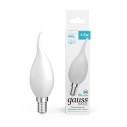 Лампа Gauss Basic Filament Свеча на ветру 4,5W 400lm 4100К Е14 milky  LED 1/10/50