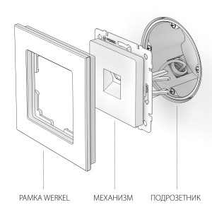 W1181002/ Розетка Ethernet RJ-45 (глянцевый никель)