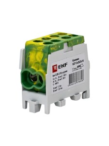 Клемма распределительная КСР с двойным винтом 2x25/2x16 желто-зеленая EKF PROxima