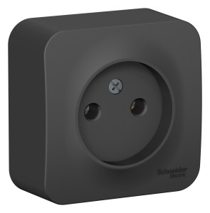 BLANCA О/У РОЗЕТКА без заземления без шторок, ИЗОЛ.ПЛ., 16А, 250В, АНТРАЦИТ
