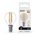 Лампа Gauss Filament Elementary Шар 12W 730lm 2700К Е14 LED