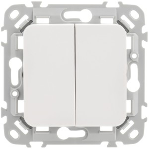 FLITE Выключатель 2-клавишный 10А ВС12-1-0-ФлЖ жемчуг IEK