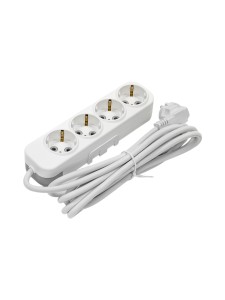 EL-BI,Myra,удлинитель 4гн3м с/з белый,527-010203-421