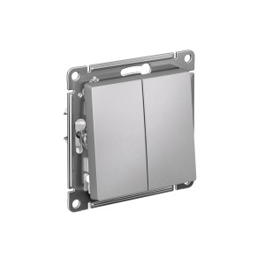 ATLASDESIGN 2-клавишный ВЫКЛЮЧАТЕЛЬ, сх.5, 10АХ, механизм, АЛЮМИНИЙ