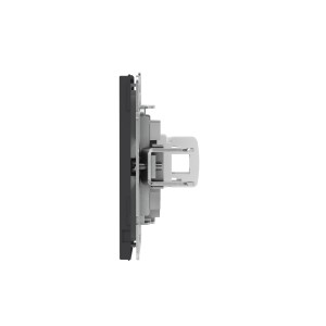 Компьютерная розетка RJ-45 без шторки, кат.5е одинарная, KANT, черный уголь DKC