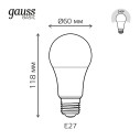 Лампа Gauss Basic A60 13,5W 1300lm 4100K Е27 LED 1/10/50