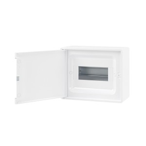 Щиток 8 мод настенный FRAME, белый с белой дверцей, с 2 шинами PEN на 6 и 8 отв. DKC