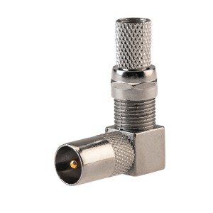 Переходник угловой гнездо F – штекер TV REXANT