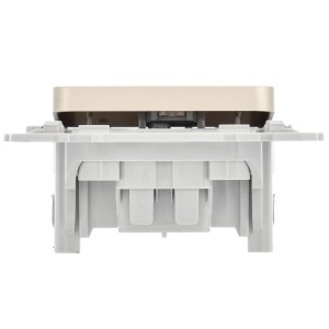 FLITE Выключатель 1-клавишный 10А ВС11-1-0-ФлШ шампань IEK