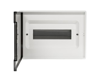 Щиток 12 мод встраиваемый FRAME, белый, с тонированной дверцей, с 2 шинами PEN на 6 и 8 отв. DKC