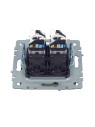 BRITE Розетка компьютерная двойная RJ45 кат.5E РК10-2-БрС сталь IEK