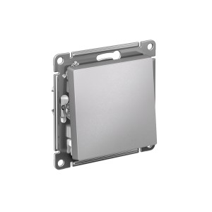 ATLASDESIGN 1-клавишный ВЫКЛЮЧАТЕЛЬ КНОПОЧНЫЙ, сх.1, 10А, механизм, АЛЮМИНИЙ