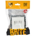 BRITE Розетка двойная RJ11+RJ45 кат.5E РК/Т12-БрБ белый IEK