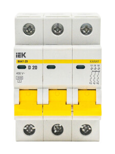 KARAT Автоматический выключатель ВА47-29 3P D 20А 4,5кА IEK