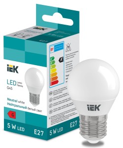 Лампа светодиодная LED Globe G45 400lm 6500k E27 IEK