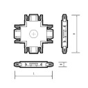 Коннектор MTR16 CX-BL черный X-обр.  для низковольтной трековой системы MTR16 40В