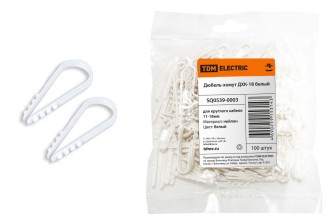 Дюбель-хомут ДХК-18 для круглого кабеля 11-18мм нейлон белый (100шт) TDM.