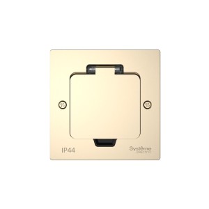 MultiDesk Лючок на 2 модуля IP44 с монтажной коробкой для стены, фальшпола, стола НИКЕЛЬ, тип MDK20