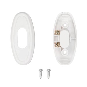 Выключатель-кнопка 6А 250ВON-OFF на электропровод для настольной лампы/бра бел.  36-3016