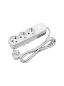 EL-BI,Myra,удлинитель 3гн2м с/з с выкл. белый,527-010202-312