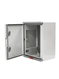 Пластиковый корпус 400х300х220 (ВхШхГ) серая дверь, с монтажной платой, Design Pro Series IP67