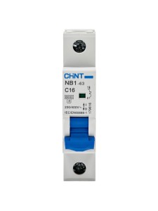 Автоматический выключатель NB1-63 1P 16A 6kA х-ка C (DB) (R)