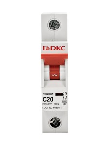Автоматический выключатель YON max типа MD63N, 6кА, 1 полюс, хар-ка C, 20А DKC