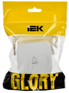 GLORY Выключатель 1-клавишный для открытой установки самовозвратный 10А ВСс20-1-0-ХБм белый матовый IEK