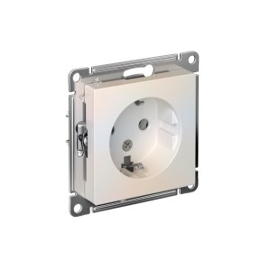 ATLASDESIGN РОЗЕТКА с заземлением без шторок, 16А, механизм, ЖЕМЧУГ