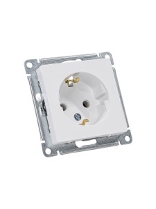 ATLASDESIGN РОЗЕТКА с заземлением без шторок, 16А, механизм, БЕЛЫЙ