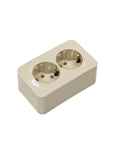 BLANCA О/У РОЗЕТКА двойная с заземлением без шторок, ИЗОЛ.ПЛ., 16А, 250В, БЕЖЕВЫЙ