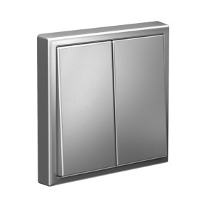 ARTGALLERY 2-клавишный ВЫКЛЮЧАТЕЛЬ КНОПОЧНЫЙ, сх.2, 10А, механизм, СТАЛЬ