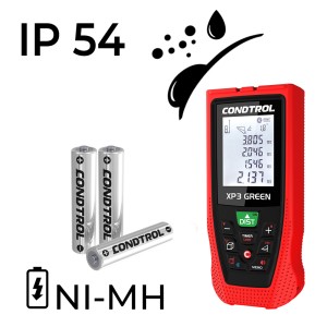 Дальномер лазерный XP3 Green (Зеленый / 120 м/ +- 1.5 мм / 3хAAA Ni-MH / Чехол), CONDTROL