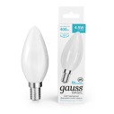 Лампа Gauss Basic Filament Свеча 4,5W 400lm 4100К Е14 milky  LED 1/10/50