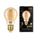 Лампа Gauss Filament А60 10W 820lm 2400К Е27 golden LED