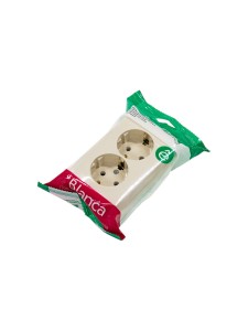 BLANCA О/У РОЗЕТКА двойная с заземлением без шторок, ИЗОЛ.ПЛ., 16А, 250В, БЕЖЕВЫЙ