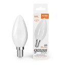 Лампа Gauss Basic Filament Свеча 8,5W 590lm 2700К Е14 milky  LED 1/10/50