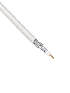 Кабель коаксиальный RG6 медный 75Ом FPE PVC белый (300м) GENERICA