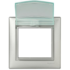 Valena - Рамка 1 пост с крышкой IP44, алюминий