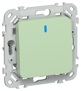 FLITE Выключатель 1-клавишный кнопочный с индикацией 10А ВС11-2-1-ФлФ фисташковый IEK