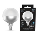 Лампа Gauss Filament G125 9W 890lm 4100К Е27 mirror-milky LED 1/10