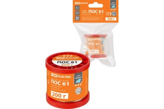 Припой ПОС 61, проволока, ГОСТ 21931-76, Ø2 мм, 200 г, катушка, инд. упак., "Алмаз" TDM