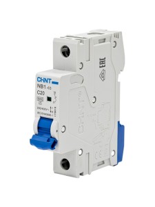 Автоматический выключатель NB1-63 1P 20A 6kA х-ка C (DB) (R)