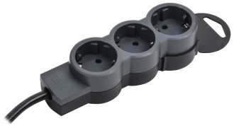 STANDARD Удлинитель У03 3 места 2P+PE 3м 3х1,5мм2 16А черный IEK