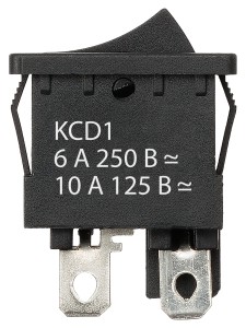 KCD1-201 250В AC/DC, 2P, 6А, (4с), ON-OFF, черный, Mini TDM